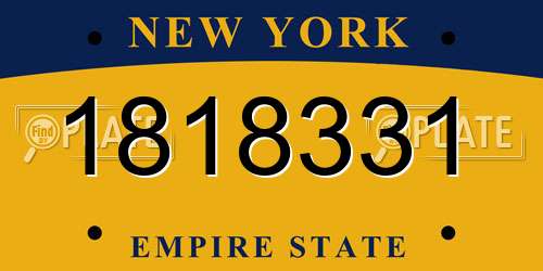 1818331 New York License Plate