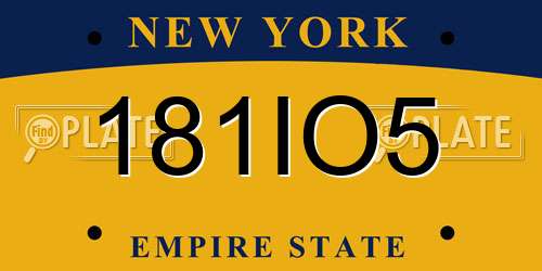 181IO5 New York License Plate