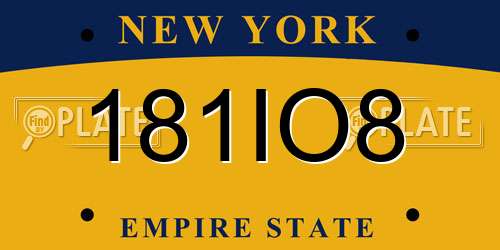 181IO8 New York License Plate