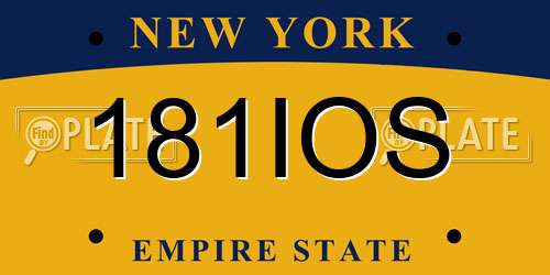 181IOS New York License Plate