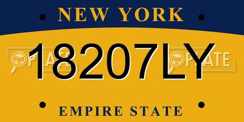 18207LY New York License Plate