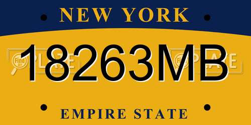 18263MB New York License Plate