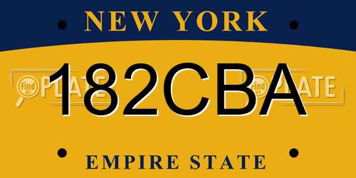 182CBA New York License Plate