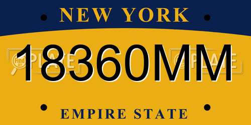18360MM New York License Plate