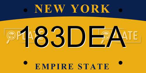 183DEA New York License Plate
