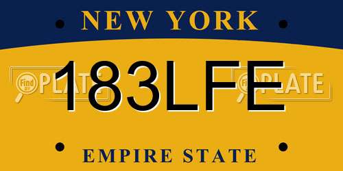 183LFE New York License Plate