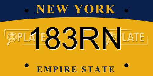 183RN New York License Plate