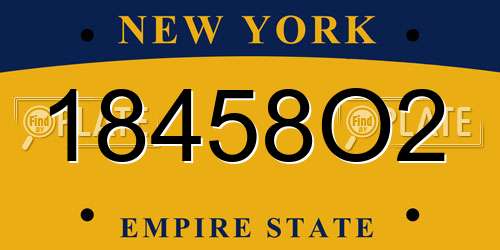 18458O2 New York License Plate