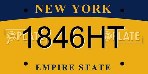 1846HT New York License Plate