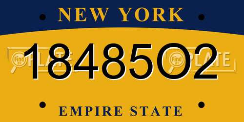 18485O2 New York License Plate