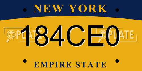 184CE0 New York License Plate