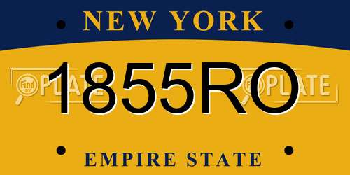 1855RO New York License Plate