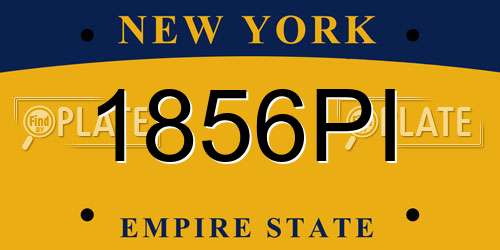 1856PI New York License Plate