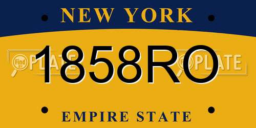 1858RO New York License Plate