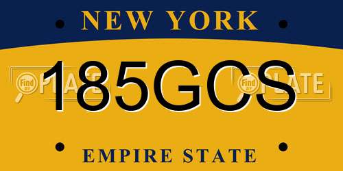 185GCS New York License Plate
