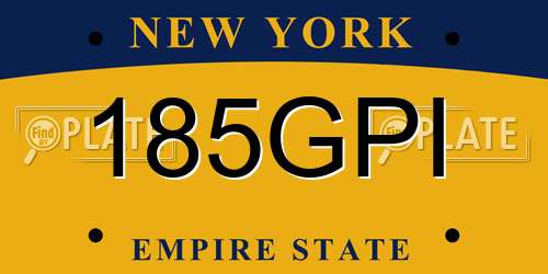185GPI New York License Plate