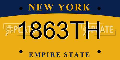 1863TH New York License Plate