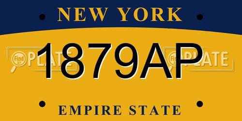 1879AP New York License Plate