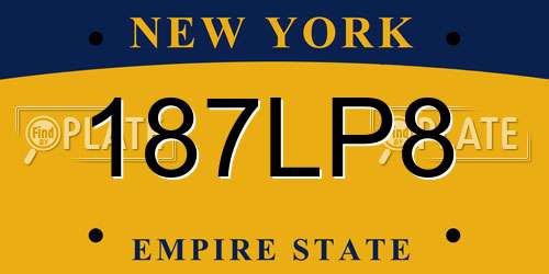 187LP8 New York License Plate
