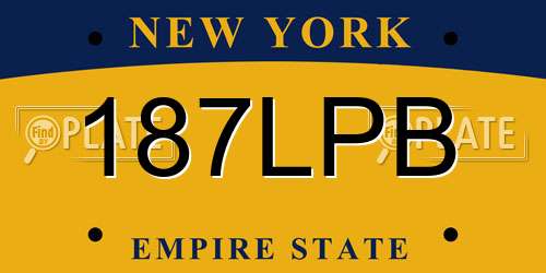 187LPB New York License Plate