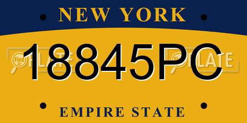 18845PC New York License Plate