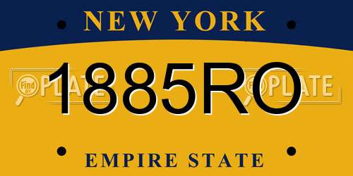 1885RO New York License Plate