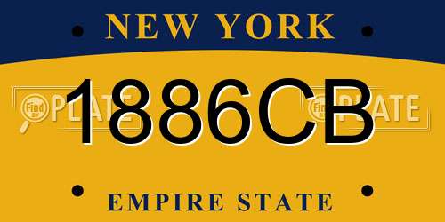 1886CB New York License Plate
