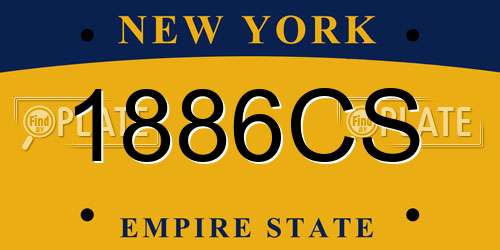 1886CS New York License Plate