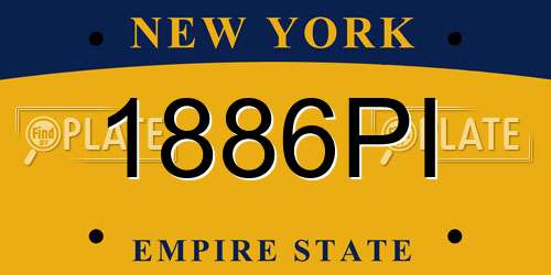 1886PI New York License Plate
