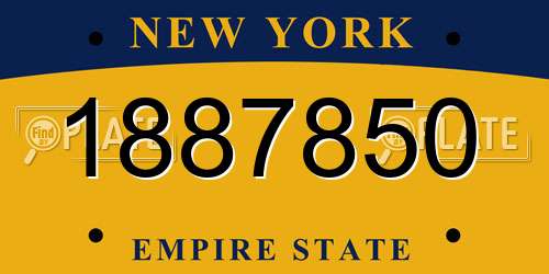 1887850 New York License Plate