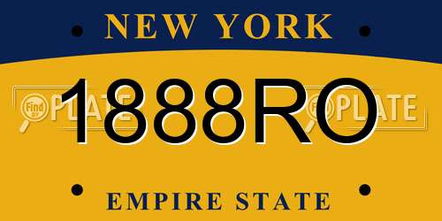 1888RO New York License Plate