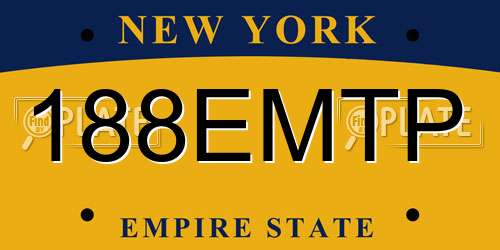 188EMTP New York License Plate