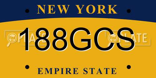 188GCS New York License Plate