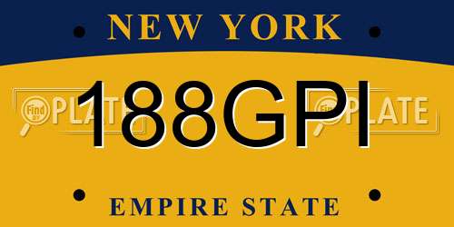 188GPI New York License Plate