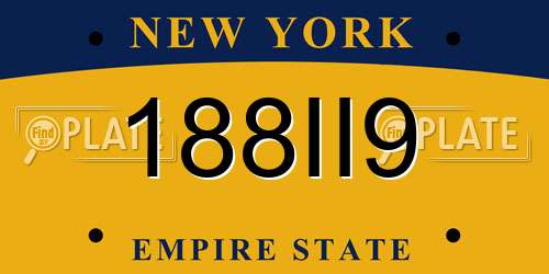 188II9 New York License Plate