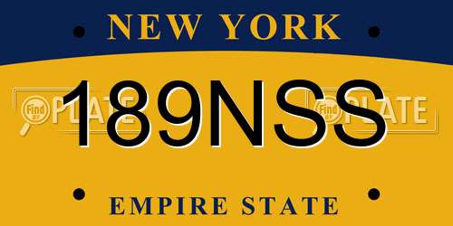 189NSS New York License Plate