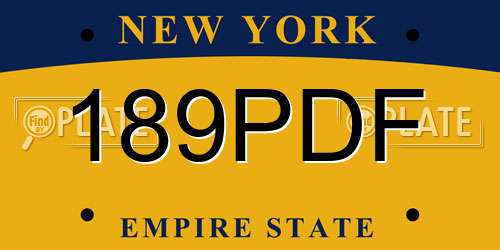 189PDF New York License Plate