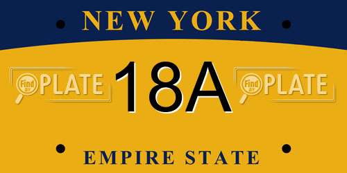 18A New York License Plate