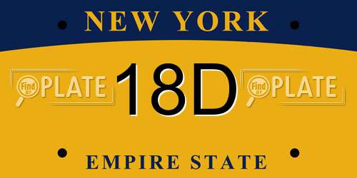 18D New York License Plate