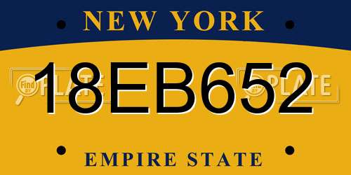 18EB652 New York License Plate