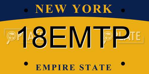 18EMTP New York License Plate