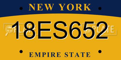 18ES652 New York License Plate