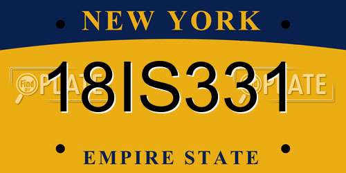 18IS331 New York License Plate