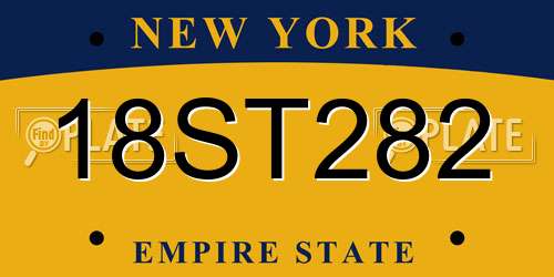 18ST282 New York License Plate