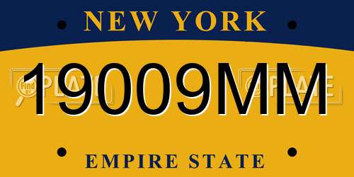 19009MM New York License Plate