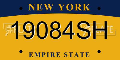 19084SH New York License Plate