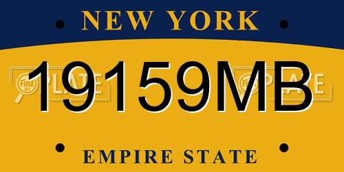 19159MB New York License Plate