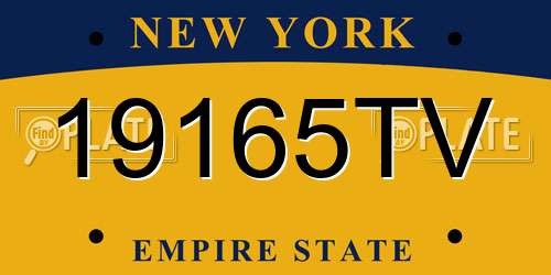 19165TV New York License Plate