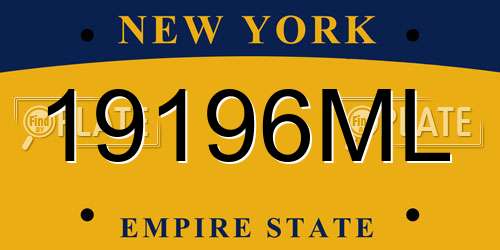 19196ML New York License Plate