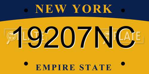 19207NC New York License Plate